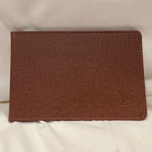 Authentic Louis Vuitton LV Logo Leather Folding ID Wallet Cardholder Insert EUC